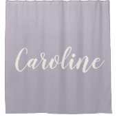 Lila minimalistische kalligrafie - Aangepaste naam Douchegordijn (Voorkant)