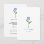 Lila minimalistische Tulp Kaart (Voorkant / Achterkant)