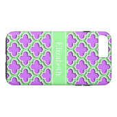 Lila, Mint Green Moroccan #5DS Mint Name Monogram Case-Mate iPhone Case (Achterkant (Horizontaal))