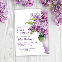 Lila Modern Elegant Bloemen Baby shower