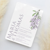 Lila Modern Elegant Waterverf Bloemen Kaart