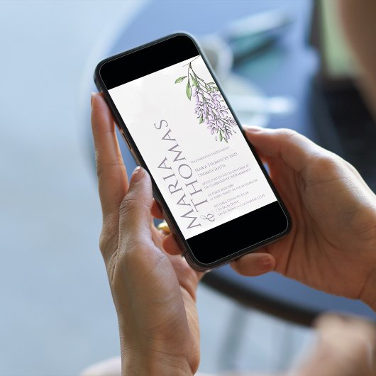 Lila Modern Elegant Waterverf Bloemen Kaart