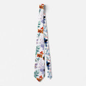 Lila modern  Floral Waterverf Patroon Stropdas (Voorkant)