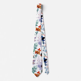 Lila modern Floral Waterverf Patroon Stropdas