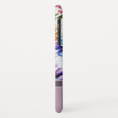 Lila Moderne Bloemen en Vlinder Monogram Naam Case-Mate iPhone Case (Achterkant/links)