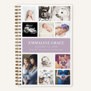 Lila moderne galerij Tien Baby Foto collage Notitieboek