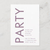 Lila moderne Mauve Paarse Names Weddenschappen Informatiekaartje (Voorkant)