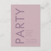 Lila moderne Mauve Paarse Names Weddenschappen Informatiekaartje (Voorkant)