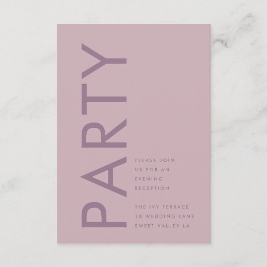 Lila moderne Mauve Paarse Names Weddenschappen Informatiekaartje (Voorkant)