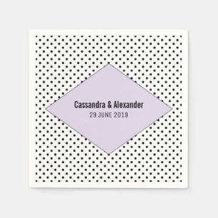 Lila moderne poladots bruiloft servetten