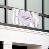 Lila moderne poladots bruiloft spandoek (Buitenkant Gebouw)