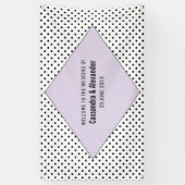 Lila moderne poladots bruiloft spandoek (Verticaal)