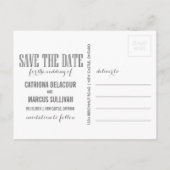 Lila Moderne Typografie Sparen het Briefkaart van  (Achterkant)