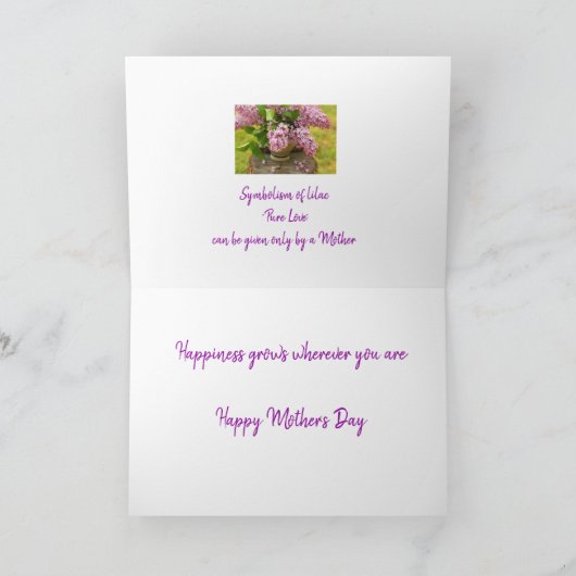 Lila Moederdag Kaart (Binnen)