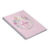 Lila monogram graan notitieboek (Rechterzijde)