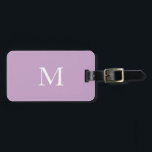 Lila Monogram Initiaal Naam Sjabloon Paarse Wit Bagagelabel<br><div class="desc">Monogrammed initiaal en ook persoonlijke gegevens zoals naam,  adres,  telefoonnummer en e-mail die u allemaal kunt bewerken. Ontworpen met aantrekkelijke paarse kleurenachtergrond met stevige witte kleurenteksten,  kunt u beide kleuren veranderen als u wilt.</div>