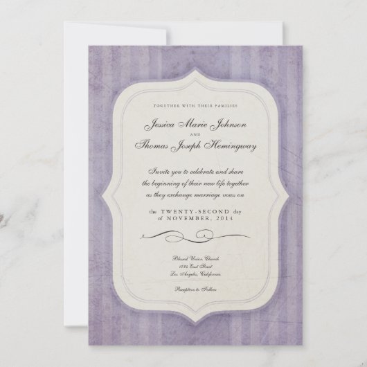  Lila monogram-weddenschappen op Charm Kaart (Voorkant)