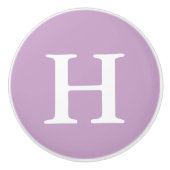 Lila monogrammen keramische knop (Voorkant)