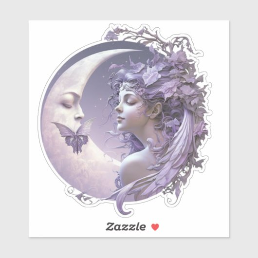 Lila motorkap en vlinder sticker (Vel)