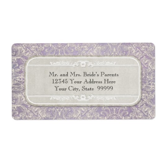 Lila n Grey  Franse Regency Lace Etched Etiket (Voorkant)