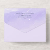 Lila nacht Sky Mountain Landscape Alles in een All In One Uitnodiging (Achterkant)