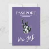 Lila New York City Passport Bewaar de datum Save The Date (Voorkant)
