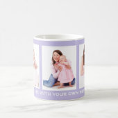 Lila of aangepaste kleur 3 Foto aangepast Koffiemok (Center)