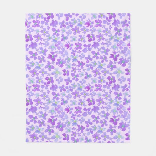 lila ontwerp van Paarse waterverf Fleece Deken (Voorkant)