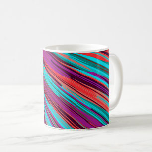 Lila Oranje Blauwgroen Abstracte geometrische vere Koffiemok