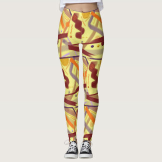 Lila Oranje goudschoentroam Tan Art Deco Leggings