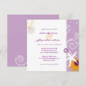 Lila Oranje Wit Weddenschap op het strand Kaart (Voorkant / Achterkant)