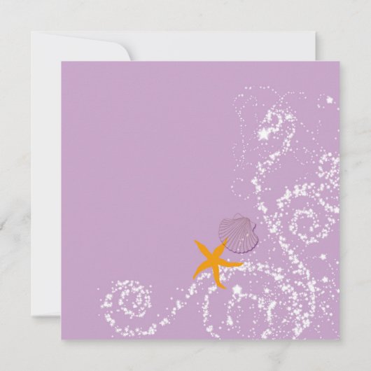 Lila Oranje Wit Weddenschap op het strand Kaart (Achterkant)