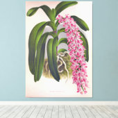  Lila orchidee Aerides Fieldingi Lindenia Canvas Afdruk (Insitu (Houten vloer))