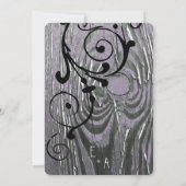  Lila ouwe Barn Wood Swirl Wedding Kaart (Achterkant)