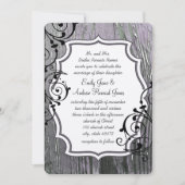 Lila ouwe Barn Wood Swirl Wedding Kaart (Voorkant)