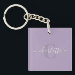 Lila paars | Aangepaste naam van het script Sleutelhanger<br><div class="desc">Lila paars | Aangepaste Sleutelhanger voor de naam van het script</div>