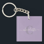 Lila paars | Aangepaste naam van het script Sleutelhanger<br><div class="desc">Lila paars | Aangepaste Sleutelhanger voor de naam van het script</div>