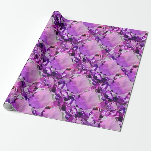 LILA PAARS AMETHYST FEBRUARY GEM BIRTHSTONE CADEAUPAPIER (Uitgerold)