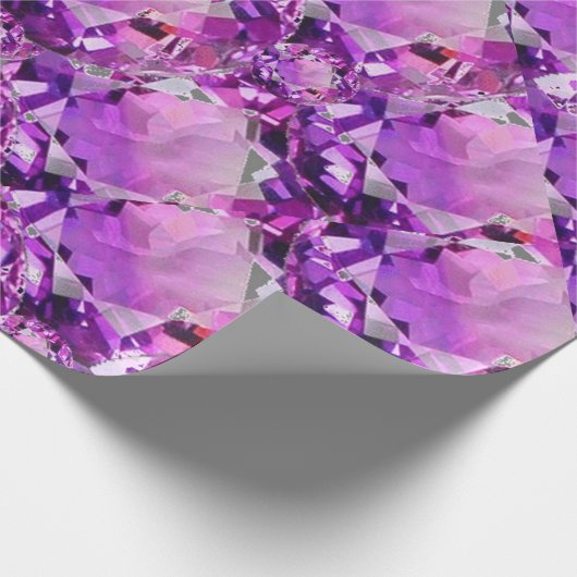 LILA PAARS AMETHYST FEBRUARY GEM BIRTHSTONE CADEAUPAPIER (Hoek)