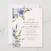 Lila Paars Dusty Blue Floral Vrijgezellenfeest Kaart (Voorkant)