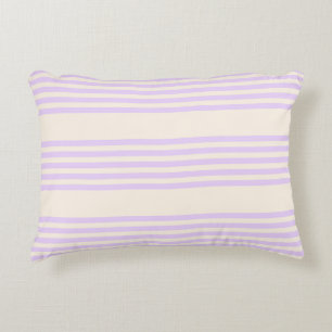 Lila paars- en beige vijf strepenpatroon accent kussen