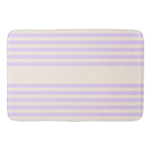Lila paars- en beige vijf strepenpatroon badmat