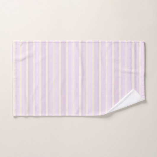 Lila paars- en beige vijf strepenpatroon handdoek (Handdoek)