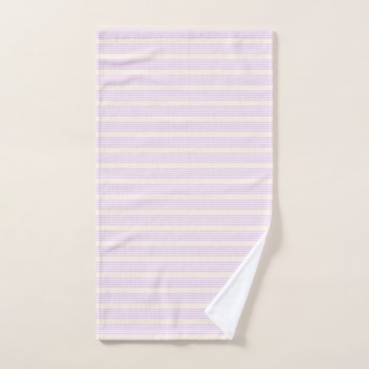 Lila paars- en beige vijf strepenpatroon handdoek (Handdoek)