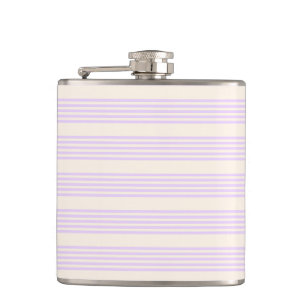 Lila paars- en beige vijf strepenpatroon heupfles