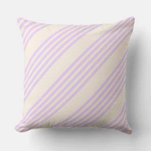 Lila paars- en beige vijf strepenpatroon kussen