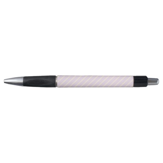 Lila paars- en beige vijf strepenpatroon pen (Voorkant)