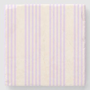 Lila paars- en beige vijf strepenpatroon stenen onderzetter