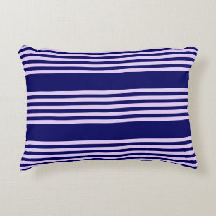 Lila paars en blauw van de marine, vijf strepen pa accent kussen