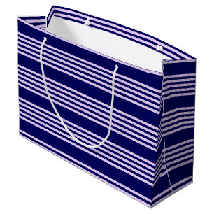 Lila paars en blauw van de marine, vijf strepen pa groot cadeauzakje